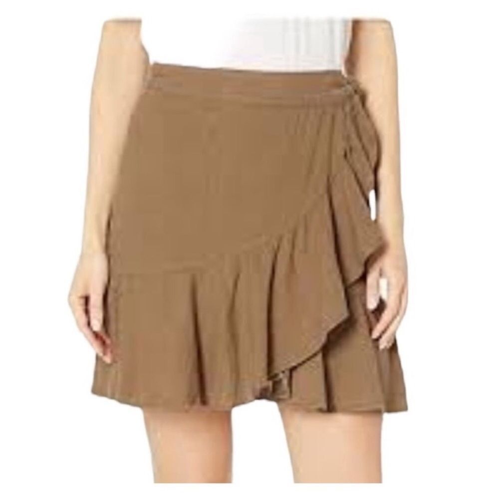 FREE PEOPLE | NEW! Ruffle My Feathers Olive Green Wrap Skirt Women’s Size 4